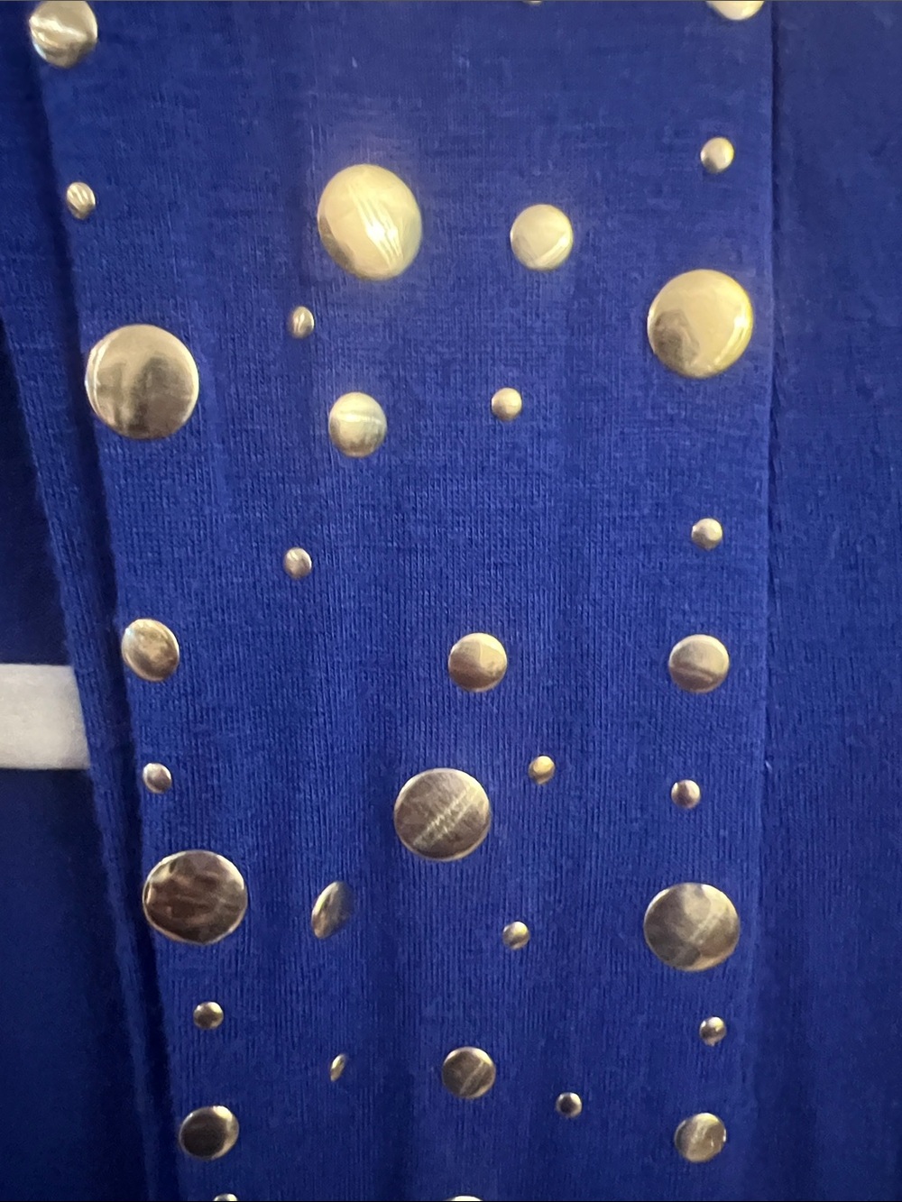 Cache Royal Blue Open-Front Cardigan with Metallic Studs - Picture 4 of 9